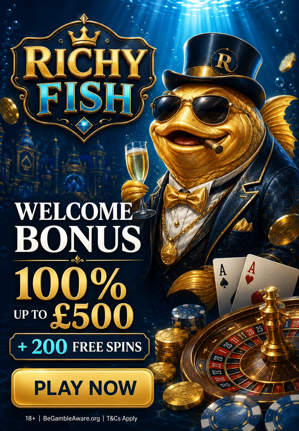 Richy Fish Casino affiliate landing preview